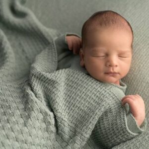 Micu Micu Manta bebé cuadrada menta