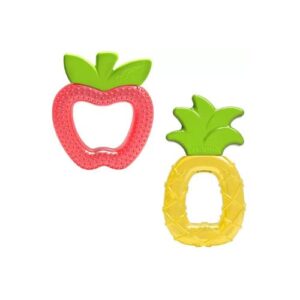Descubra el Mordedor Frutas AquaCool de Dr.Brown, juguetes de dentición vibrantes diseñados para que las pequeñas manos los agarren y mastiquen. Con una fresa roja texturizada y una piña amarilla brillante, estos juguetes aptos para bebés forman parte de nuestra amplia selección de productos para bebés con entrega gratis en Mallorca.