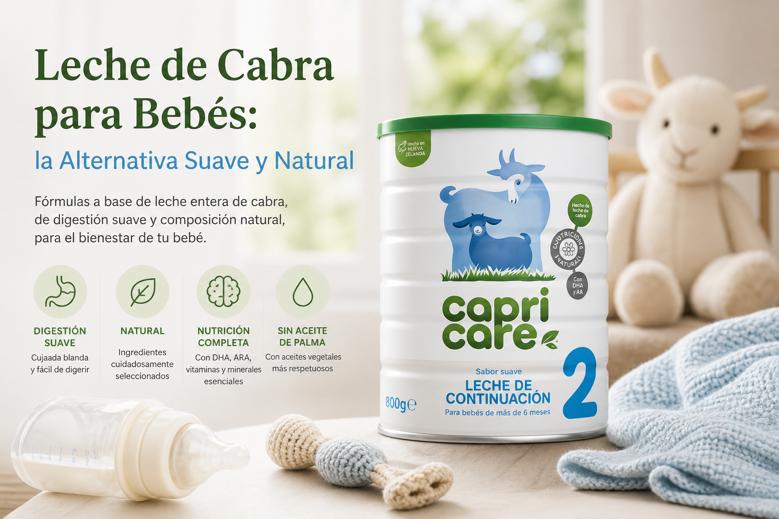 Leche de cabra para bebés: alternativa digestiva y natural