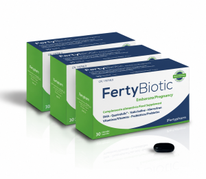 Pack de 3 cajas de FertyBiotic Embarazo de Fertypharm, 30 c&aacute;psulas cada una