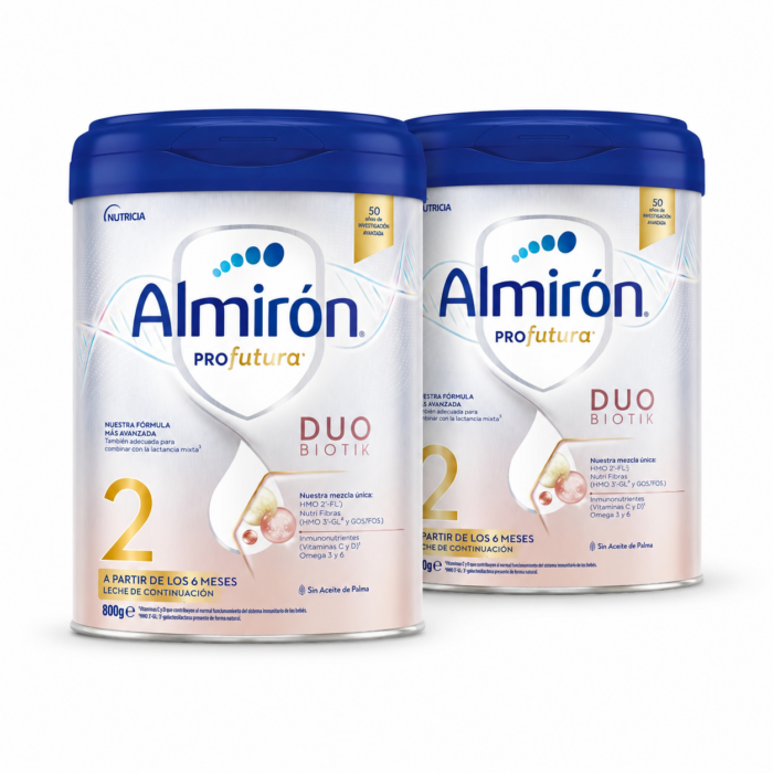 Pack de 2 latas de Almirón Profutura Duobiotik 2, leche de continuación (800 g). Ahorra comprando el pack. Producto original. Envío gratis desde 50€.
