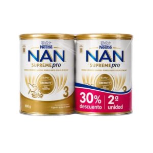 Pack NAN Supreme Pro 3 de 2 latas de 800 g con 30 % de descuento en la 2ª unidad