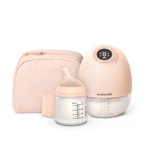 Pack Suavinex extractor de leche manos libres SX Milkin con biberón anticólico Zero.Zero 120 ml y neceser